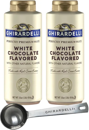 Vista 12 de Ghirardelli Salsa de caramelo, botella exprimible de 16 onzas (paquete de 2) con cuchara de barista estampada Ghirardelli