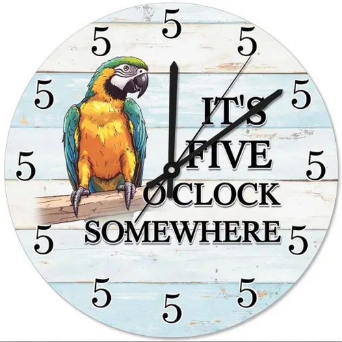Vista 24 de Farmhouse Silent Wooden Wall Clock Non-Ticking Battery Operated 10" Retro Rustic Arabic Numerals Colorful Decorative Small Wall Clocks for Living