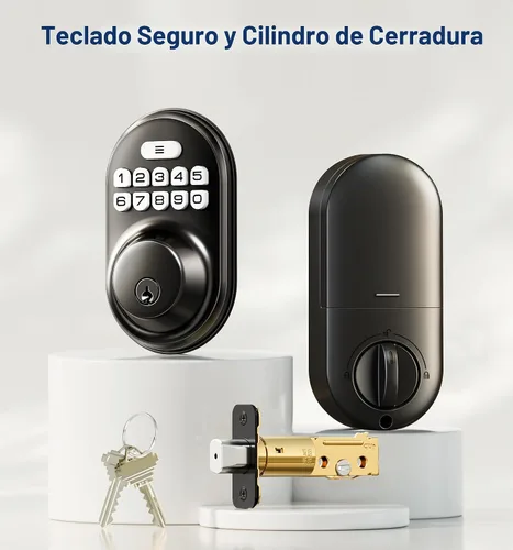 Vista 12 de Veise RZ-A - Cerradura de puerta con teclado electrónico, color negro mate Keyless Entry for Front Door, 20 Codes, Auto Lock, One-time Codes, 365