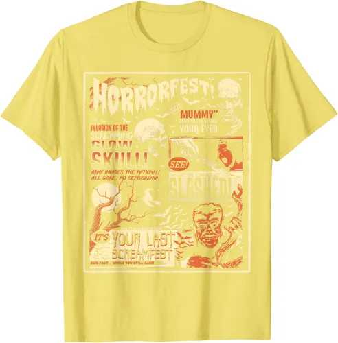 Vista 34 de Vintage Horrorfest Movie Poster Terror Old Time Halloween Camiseta S Negro