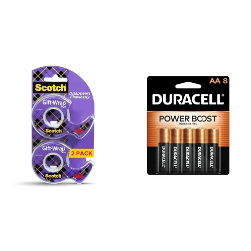 Vista 12 de Scotch Cinta para envolver regalo, invisible, 3/4 pulg. x 600 in., 2 rollos de cinta con dispensadores