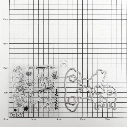 Vista 3 de DzIxY Swans Unicorn Sellos transparentes y troqueles de corte de metal para hacer tarjetas, kit de papel para álbumes de recortes, suministros