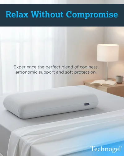Vista 7 de Technogel Almohada de espuma viscoelástica de gel refrescante, almohada de enfriamiento Comfort Revolution, perfil ventilado de 4.5 pulgadas, zona