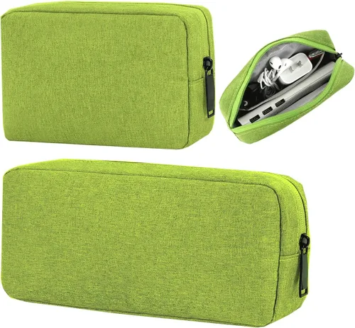 Vista 12 de CAAORDKSO Funda para accesorios electrónicos, organizador electrónico para cables de viaje, bolsa de almacenamiento impermeable portátil para disco