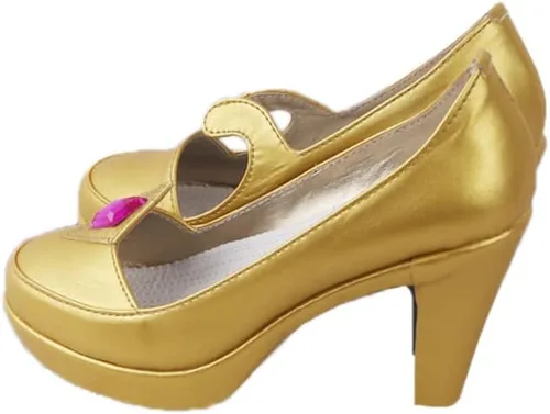 Vista 3 de COSGOGO Genshin Impact Mona - Zapatos de tacón alto para fiesta de Halloween, juego de rol, para mujeres y hombres