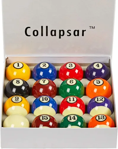 Vista 2 de Collapsar Juego de bolas de billar de grado AAA, tamaño y peso reglamentario de 2-1/4 pulgadas, 16 bolas de resina (varios estilos disponibles)