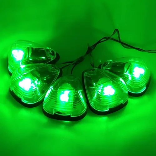 Vista 7 de Luces marcadoras transparentes para cabina de techo con 168 bombillas LED verdes, repuesto para Ford Serie F 1999-2016 Super Duty camiones y SUV