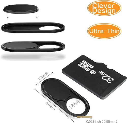 Vista 4 de imluckies Funda deslizante para cámara portátil, diseño ultrafino de 0.023 pulgadas, diseño invisible, cubierta de cámara, antiespías físicos