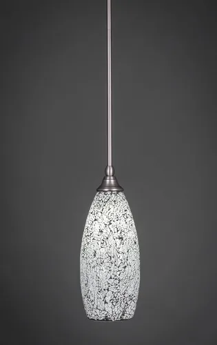 Vista 153 de Toltec Lighting Tallo Colgado Mini colgante, acabado de cobre negro, 3.5" cuadrado humo burbuja vidrio