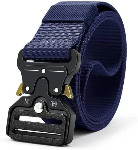 Vista 10 de Cinturón táctico para hombre, resistente hebilla de metal de liberación rápida, ajustable, estilo militar, cinturones de nailon