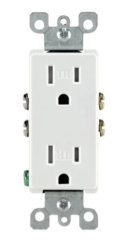 Vista 8 de Leviton 15 Amp Decora Receptáculo de pared doble resistente a manipulaciones, T5325-E, Negro