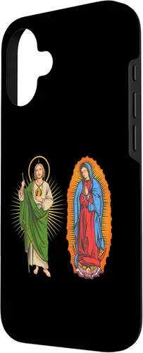 Vista 2 de Funda para iPhone 16 Virgen de Guadalupe con San Judas Tadeo