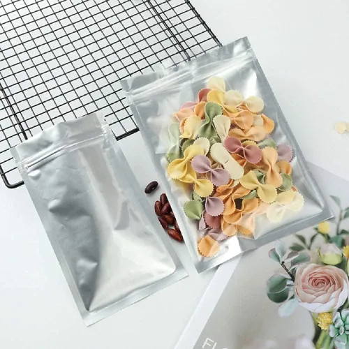 Vista 9 de Paquete de 100 bolsas de Mylar para almacenamiento de alimentos de 3.3 x 5.5 pulgadas, bolsas resellables a prueba de olores con ventana