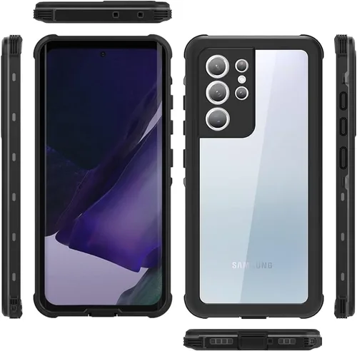 Vista 2 de LEMAXELERS Diseñada para Galaxy S21 Ultra, funda impermeable con protector de pantalla integrado [IP68 bajo el agua]