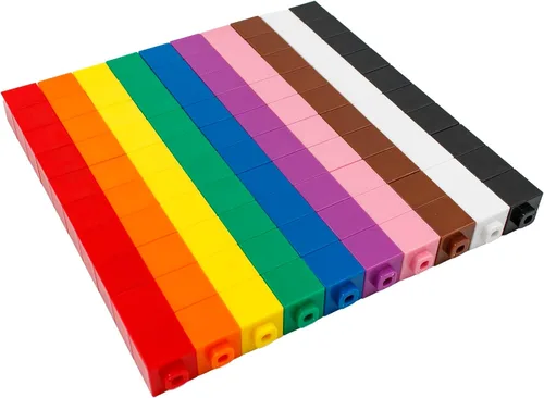 Vista 2 de Junior Learning: 100 Mathcubes - Paquete de 100 cubos multicolores, construye y aprende, aprendizaje y desarrollo práctico de matemáticas, niños a