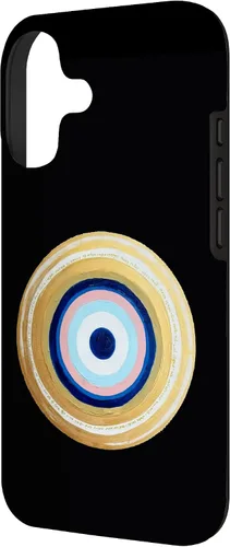 Vista 2 de Carcasa para iPhone 17 con protección contra maldiciones amarillas y negras, color rosa