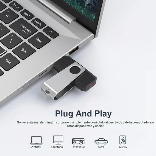 Vista 2 de Aiibe Unidad flash USB de 16 GB Memoria USB 3.0 Memoria Stick PenDrive 16GB - Negro