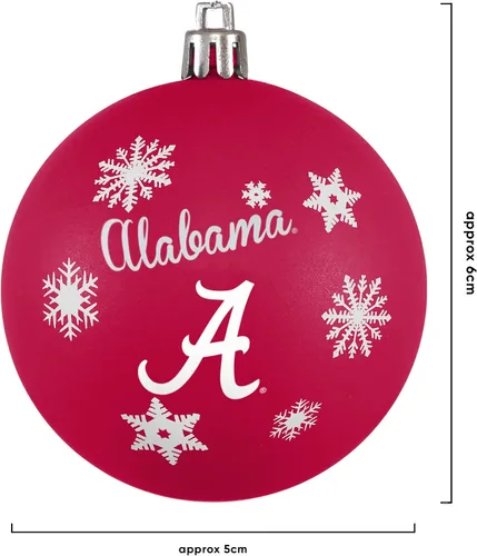Vista 3 de FOCO NCAA - Juego de 5 adornos inastillables para árbol de Navidad con logotipo del