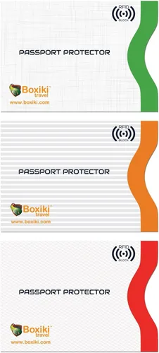 Vista 8 de Fundas de bloqueo RFID para pasaporte y tarjetas de crédito, Blanco, Blanco - 15 piezas