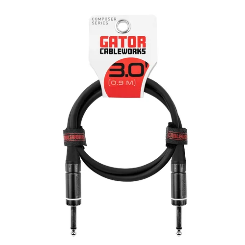 Vista 9 de Cableworks by Gator Cases Composer Series Deluxe 3 pies recto a recto cable para instrumentos de guitarra (GCWC-INS-03)