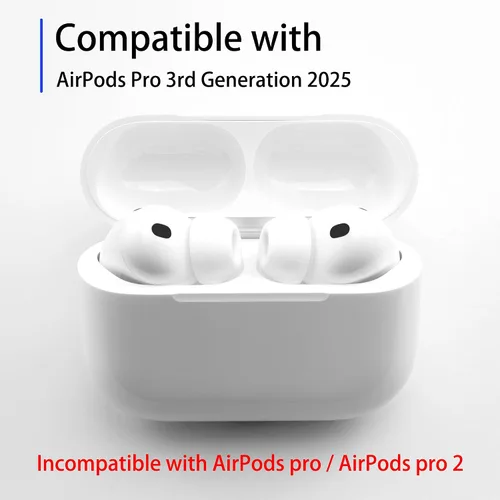 Vista 2 de Puntas de espuma de repuesto para AirPods Pro 3 Silicone Shield, SML Máxima comodidad, 3 pares (blanco, surtido S/M/L)