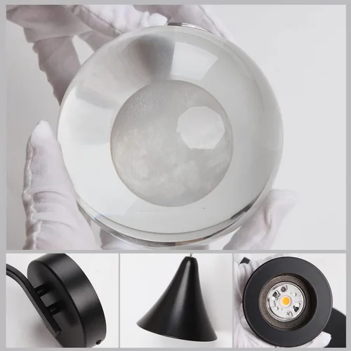 Vista 7 de Sedelan Apliques de Pared de Cristal Luna, Iluminación LED Moderna de Pared, 5W Luz de Pared Regulable para Dormitorio Cabecera Baño Sala de Estar