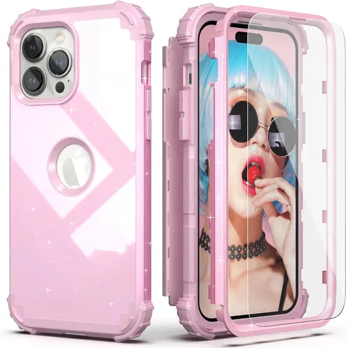 Vista 16 de IDweel Funda para iPhone 13 Pro Max con protector de pantalla (vidrio templado), funda para iPhone 13 Pro Max, protección resistente, híbrida 3