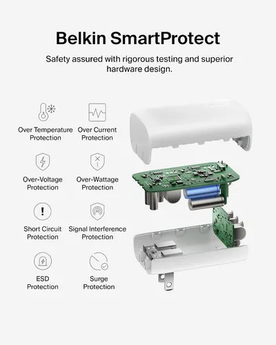 Vista 5 de Belkin Bloque de cargador USB C de 3 puertos de 67 W - PPS USB-C PD3.1 PPS carga súper rápida - Samsung Galaxy S26, Apple iPhone 17, Air, Pro