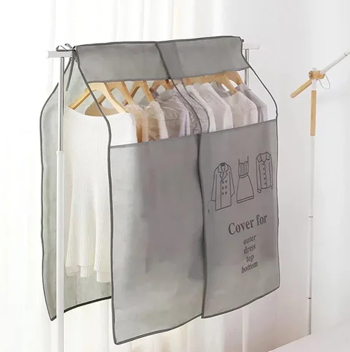 Vista 3 de Bolsas de ropa para colgar ropa, 43. 7 bolsas transparentes para colgar ropa para armario, cubierta inferior cerrada para perchero, protector