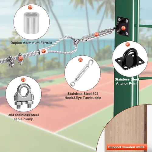 Vista 5 de Kit de tensión de alambre de red para jaula de bateo de béisbol