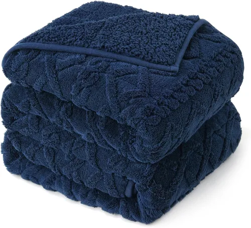 Vista 30 de Drewin Manta con peso de 15 libras para adultos, manta con peso de sherpa marrón suave y acogedora para dormir y relajarse, manta de cama gruesa