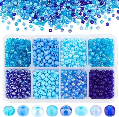 Vista 10 de PH PandaHall 1800 piezas Cuentas de semillas de fantasía nubladas de 6 colores 3mm Cuentas de vidrio cremoso Cuentas redondas para la cintura