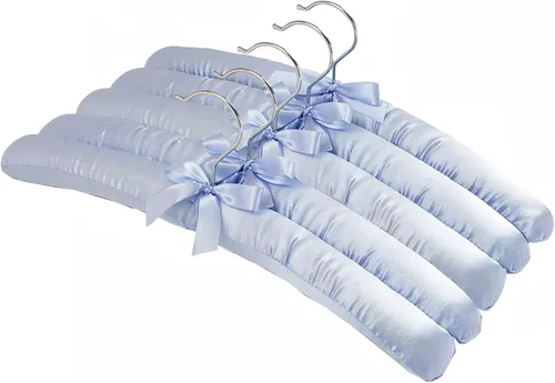 Vista 12 de Paquete de 10 perchas acolchadas de satén para ropa de mujer, perchas antideslizantes de tela de esponja para ropa, percheros para suéter, abrigo