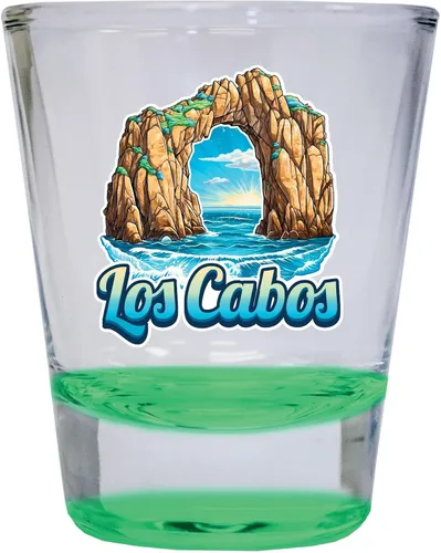 Vista 7 de Los Cabos Mexico Design C Souvenir - Vaso de chupito redondo de 1.5 onzas, color azul, paquete de 2