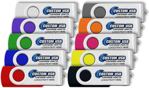 Vista 12 de ABLAZE Paquete de 10 unidades flash de 128 MB, USB 2.0 con cordones