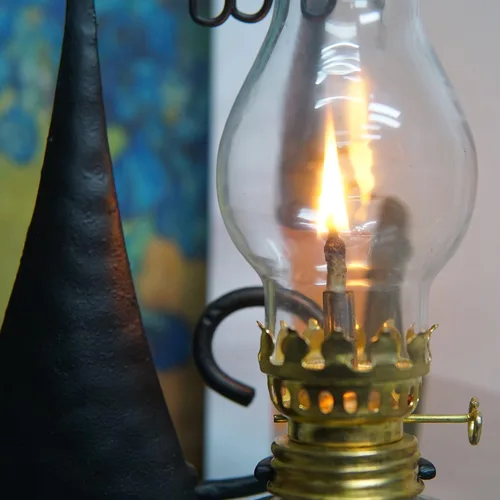 Vista 3 de 2 lámparas de aceite de 5 onzas líquidas para uso en interiores, mechas de lámpara de aceite con perilla de control de fuego, lámpara de queroseno
