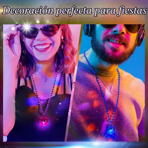 Vista 6 de Henoyso - 6 collares de discoteca iluminados para Halloween, colores mezclados Color mixto