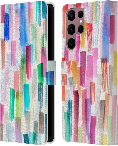Vista 15 de Head Case Designs Officially Licensed Ninola Brushstrokes Multi Colorful Leather Wallet Case Compatible with Samsung Galaxy A07 4G