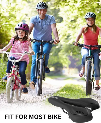 Vista 6 de MSDADA Asiento de bicicleta de gel para hombres y mujeres, asiento de bicicleta impermeable, cómodo y suave cojín