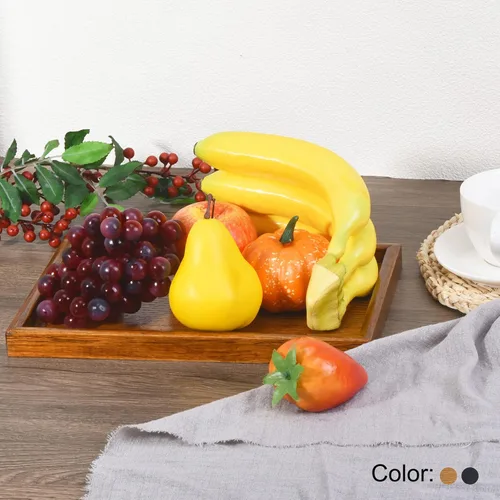 Vista 5 de PATIKIL Bandeja de madera para servir de 9 x 6 pulgadas, base exterior, bandeja decorativa rectangular para decoración del hogar, mesa de cocina
