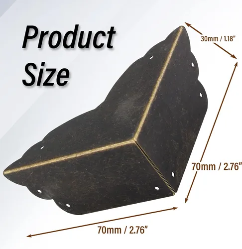 Vista 5 de BokWin 4 protectores de esquina de metal para muebles, 2.76 x 2.76 x 1.18