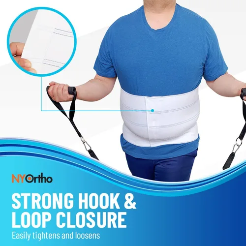 Vista 4 de NYOrtho Faja abdominal bariátrica, envoltura elástica de 12 pulgadas de ancho para hombres y mujeres de talla grande, ropa de compresión postcirugía