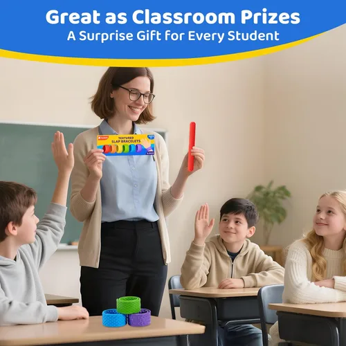 Vista 7 de Pulseras texturizadas – 6 juguetes sensoriales de silicona para niños, adolescentes y adultos – Herramientas calmantes para autismo, TDAH, ansiedad