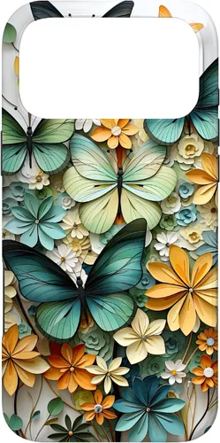 Vista 22 de iPhone 16 mariposa estética mariposas verdes naturaleza acuarela caso