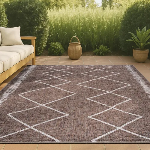 Vista 15 de JONATHAN Y Alfombra tribal de enrejado de diamantes para interiores y exteriores, 2 x 8 pulgadas, beige/marrón, Derya para patio trasero, patio