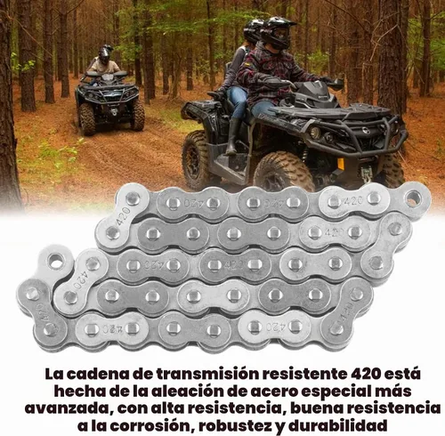 Vista 6 de Cadena de Jackshaft 420 de 42 Eslabones + Rompecadenas, compatible con Coleman BT200X CT200U Trail 200 CT200U-EX Baja TrailMaster Warrior Heat