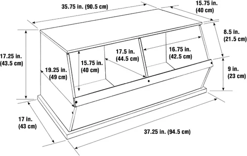 Vista 4 de Badger Basket Organizador apilable de almacenamiento de juguetes de dos cubos para niños, almacenamiento duradero en la habitación de los niños