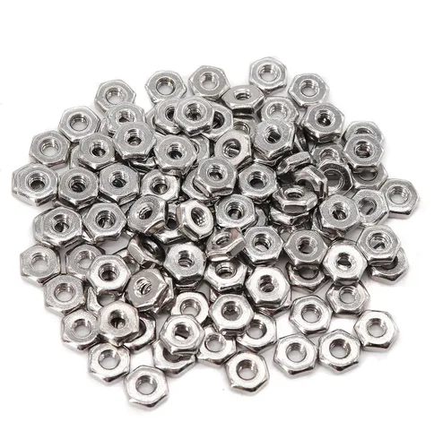 Vista 9 de cSeao 100 tuercas hexagonales 1/4-20 de acero inoxidable 304, acabado liso