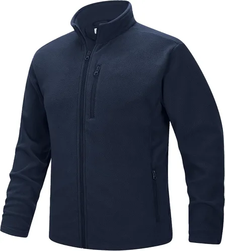 Vista 8 de 33,000ft - Chaqueta de forro polar con cremallera completa para hombre, ligera, cálida y suave, chaquetas de manga larga con bolsillos
