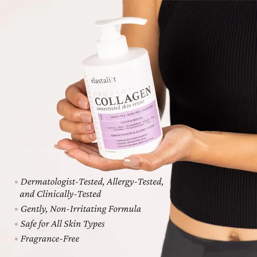 Vista 4 de Elastalift Suero de colágeno para la cara + crema corporal de colágeno y crema hidratante facial, paquete de 2 piezas para el cuidado de la piel